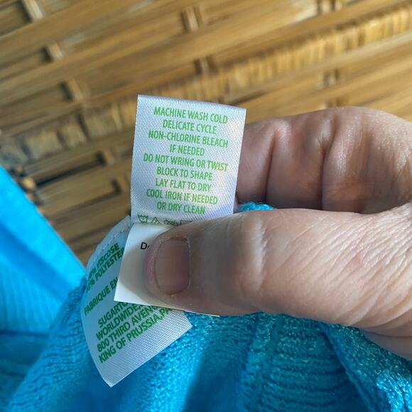 Lilly Pulitzer Open Front Cardigan Sweater Blue Size Small Viscose Blend - Picture 7 of 7